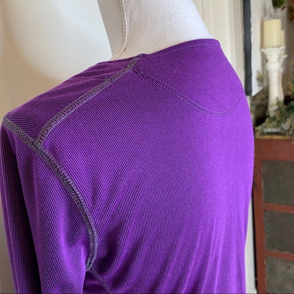 WOOLRICH V-NECK PULLOVER PURPLE TOP - Picture 10 of 14